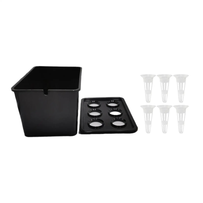 HydroBloom System | Indoor Hydrokultur Set | Hochleistungs-Pflanzbox mit 6 Körben | Für Balkon, Büro & Garten | 18 × 12 × 10,5 cm