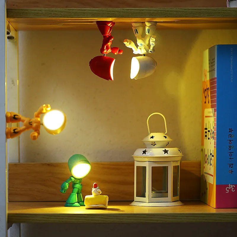 Lumipo Mini-Tischlampe | Cartoon-Design & Faltbar | Warmes LED-Licht | Batteriebetrieben | 9,5×5,7 cm