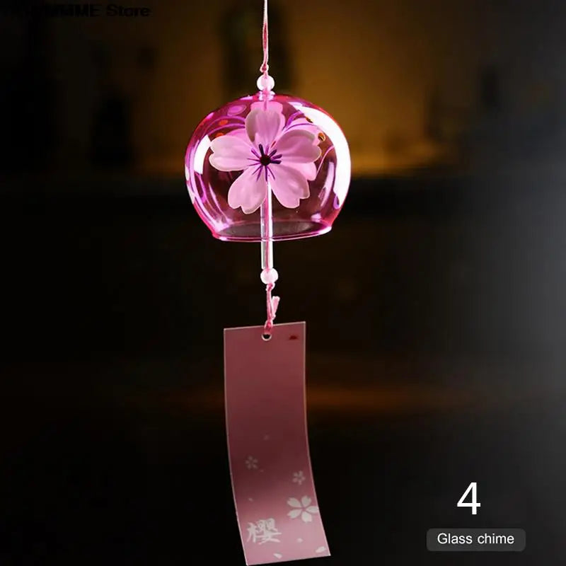 Glas-Windglocke Hanabira | Japanischer Stil | Klarer Klang & Zieranhänger | Handgefertigt