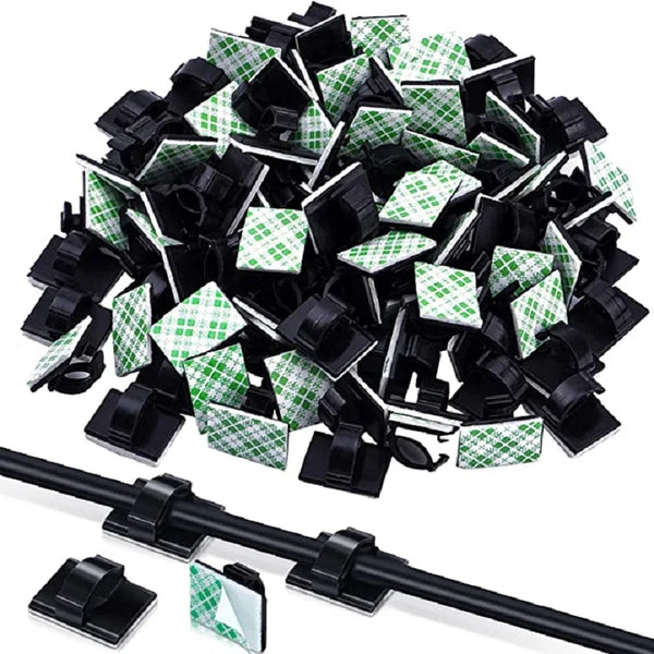 Kabelclips Set WireTidy | 30-90 teilig | Selbstklebend & flexibel | Für Schreibtisch, PC & Ladekabel