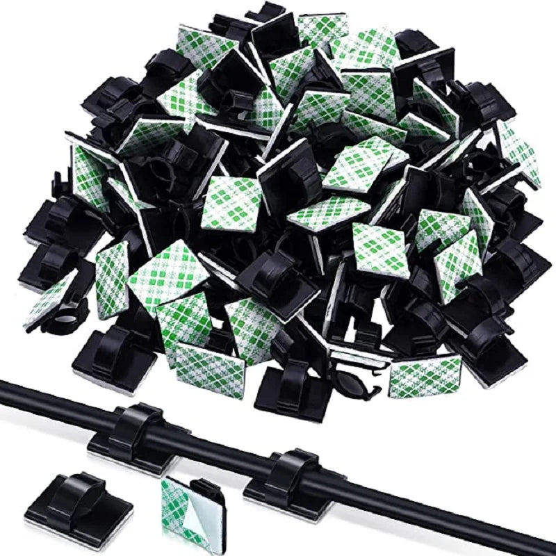 Kabelclips Set WireTidy | 30-90 teilig | Selbstklebend & flexibel | Für Schreibtisch, PC & Ladekabel