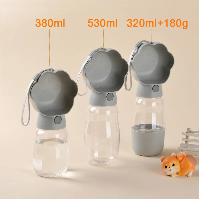 PetGo DuoBottle | 2-in-1 Hundetrinkflasche & Futterspeicher | Auslaufsicher & Tragbar | Für Unterwegs, Spaziergang & Reisen