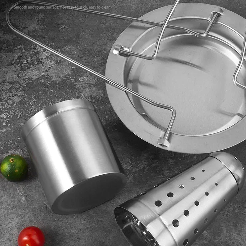 Grillgabel Flammstahl | Edelstahl Hähnchenhalter | Vertikales Grillen | Abnehmbar & Rostfrei