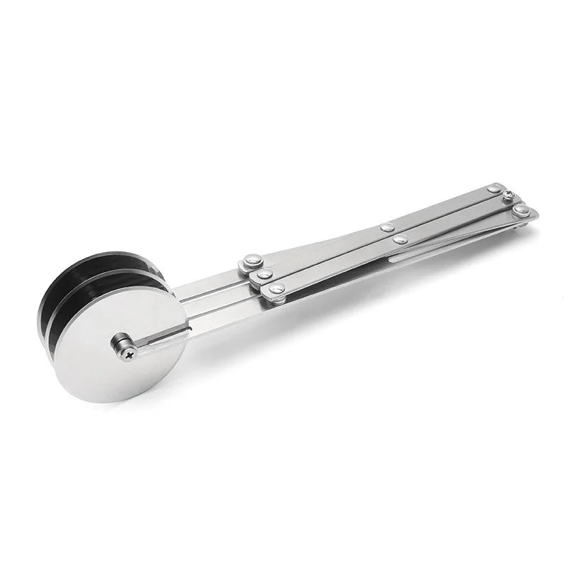 SlicePro™ Edelstahl Teigschneider | Faltbar & Verstellbar | 3–7 Räder | Perfekte Portionierung für Pizza, Gebäck & Pasta