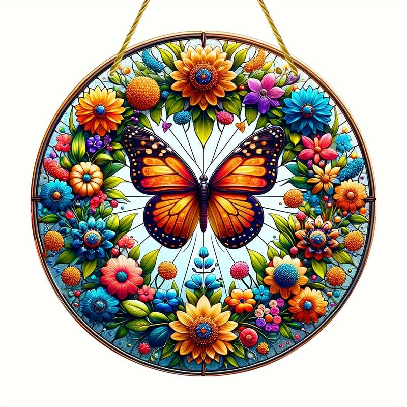 Schmetterling Sonnenfänger AureliaLight | Acryl Rundschild | 15×15 cm / 20×20 cm | Fenster- & Wanddeko