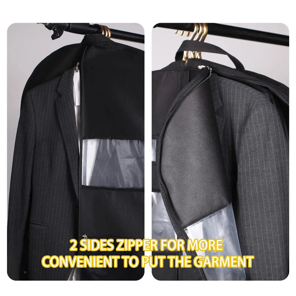 ReiseKleider Kleidersack für Reisen | Beidseitiger Reißverschluss & XXL-Taschen | Atmungsaktiv & Transparent | 43 Zoll Hängender Anzug-Organizer