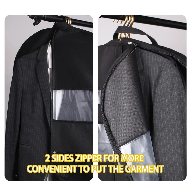 ReiseKleider Kleidersack für Reisen | Beidseitiger Reißverschluss & XXL-Taschen | Atmungsaktiv & Transparent | 43 Zoll Hängender Anzug-Organizer