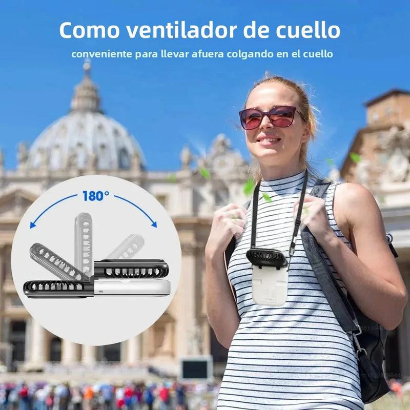 Luftigo Tragbarer USB-Ventilator | Digitalanzeige | Rückwärtslauf & Mehrfach-Windmodi | Kompakt & Wiederaufladbar