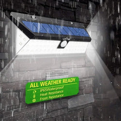 SunSecure 90 Solar Wandleuchte mit Bewegungssensor | 90 LEDs | 3 Modi | IP65 Wasserdicht | 4400 mAh Akku | Außenbeleuchtung für Garten, Terrasse & Hof