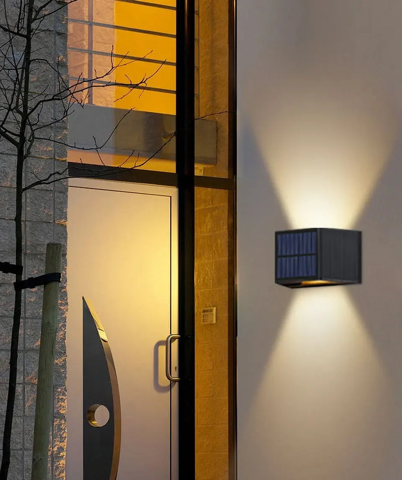 SolarLuxe Beam | LED Solar-Wandleuchte | Up & Down Licht | IP65 Wasserdicht | Verstellbarer Lichtwinkel | Für Garten & Fassade