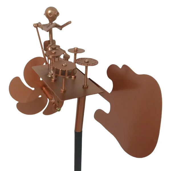 Rockvento Metall Windspiel Gitarre | Handgefertigte Windskulptur | Rock Deko für Garten & Terrasse | 28 × 17 cm