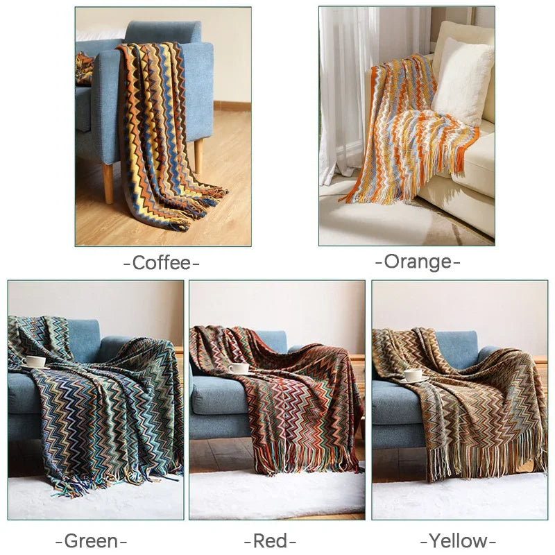 CasaLoom | Boho Decke mit Quasten | Rostrot | Weich & Leicht