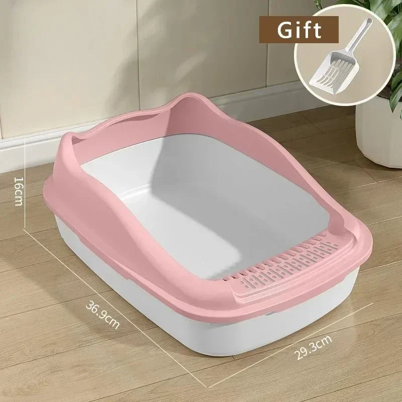 Katzentoilette Felviva CleanStep Mini | Kleine Anti-Spritz Katzentoilette mit hoher Umrandung | Inklusive Streuschaufel | 36,9×29,3×16 cm