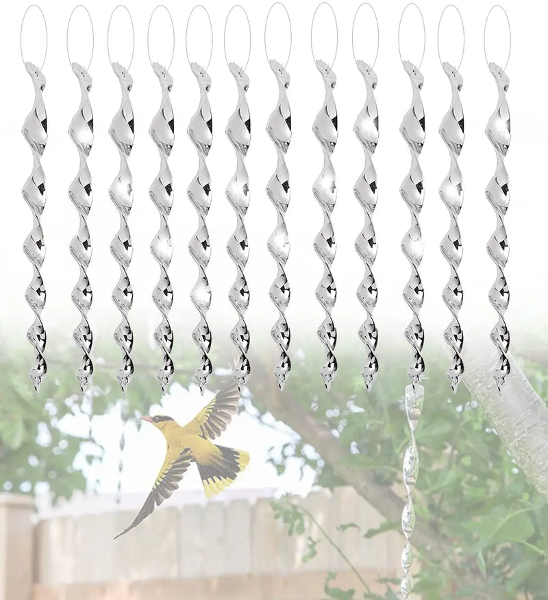 Vogelschreck-Drehstäbe BirdGuard Reflect 12er-Set | 30 cm | Reflektierende Garten-Dekoration | Vertreibt Vögel & schützt Obst, Gemüse & Beete