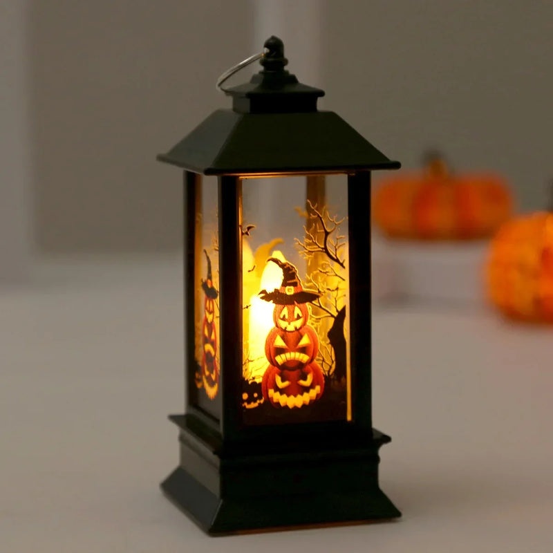 Halloween Laterne SpookLight | LED Kerzenlicht | Hexenhaus & Kürbis Design | Vintage Hängelampe