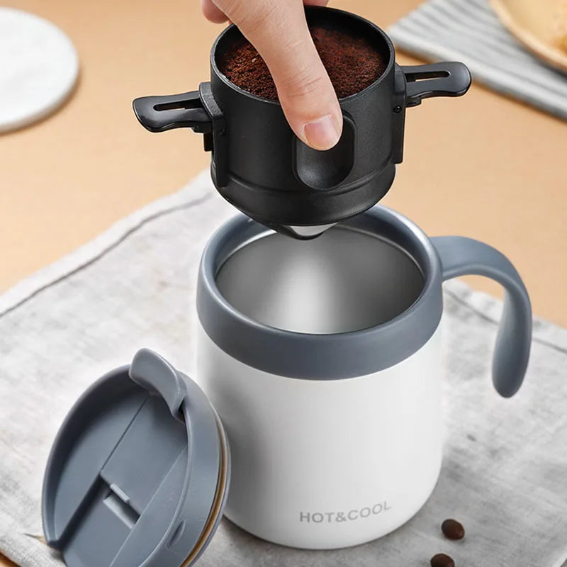 BrewViva Kaffee- & Teefilter Edelstahl | Wiederverwendbar & Tragbar | Für Becher & Kanne | 304er Edelstahl