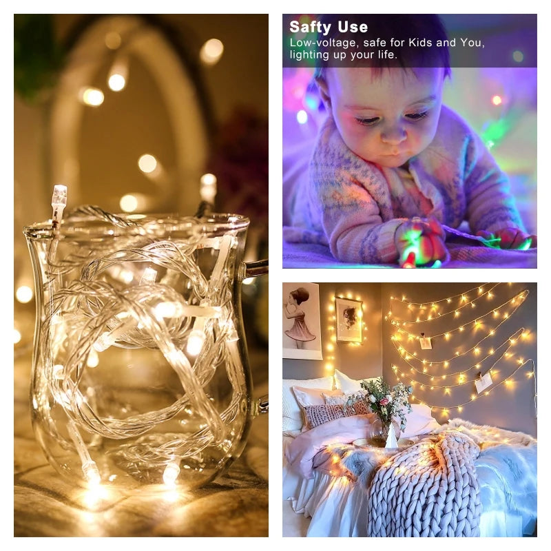 LumiFest LED Lichterkette Batteriebetrieben | Warmweiß & Mehrfarbig | 1–10 m Länge | Für Weihnachten, Hochzeit & Deko im Innen- & Außenbereich