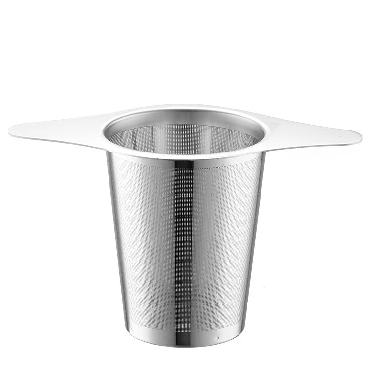 Tee-Ei LeafLuxe Edelstahl | Extra Feinmaschiges Teesieb | Mit Doppelgriffen | Für losen Tee