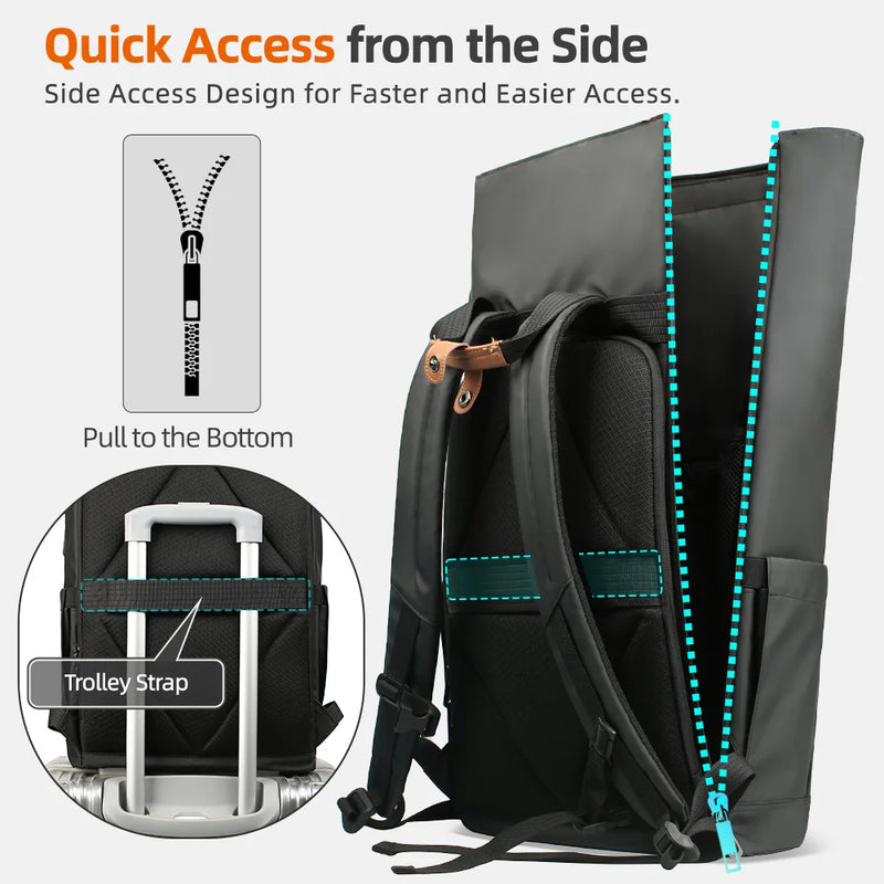 Multifunktionaler Herren-Rucksack KnightShield | USB-Port, Erweiterbar, Wasserdicht, Anti-Diebstahl