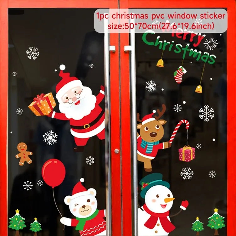 Festivia Weihnachtsfensteraufkleber | Wand- & Fensterdeko „Merry Christmas“ | Abnehmbare Weihnachtssticker für Zuhause | 2024–2025 Deko & Geschenkidee
