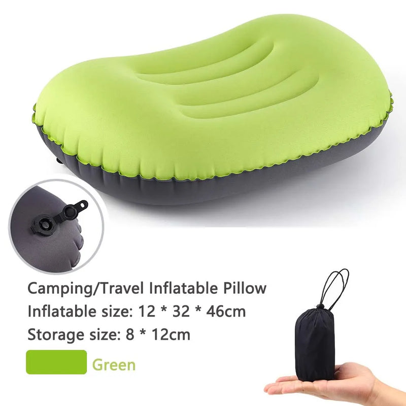 AirNest Aufblasbares Outdoor-Kissen | Komprimierbar & Faltbar | Nackenstütze für Camping, Wandern & Reisen