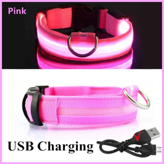 LUXPETS GlowSafe LED Hundehalsband | Leuchtend & Wiederaufladbar | Verstellbar & Wasserdicht | Anti-Verlust bei Nacht