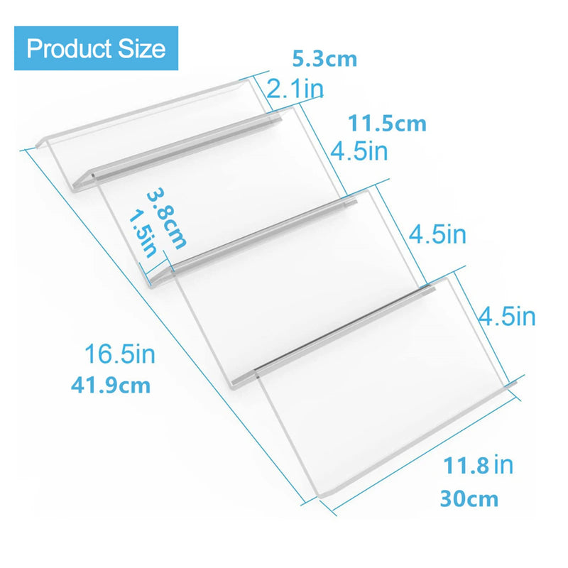 Gewürzschubladeneinsatz SpiceView | Schräge Acrylablage für bessere Übersicht | 4-teiliges Set | 41,9 × 30 × 3,8 cm