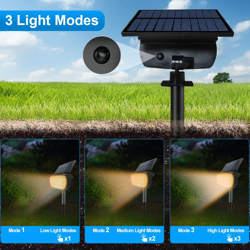 Solarstrahler Heliora 136LED | Ultrahell & wetterfest | IP65 Garten-Spot mit 3 Helligkeitsmodi & 215 ft² Leuchtbereich