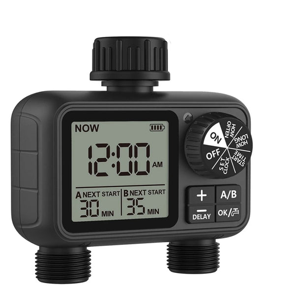 Aquavera SmartFlow Digitaler Bewässerungstimer | Automatisch & Wassersparend | Mit Regenpause & LCD-Anzeige | IPX5 Wasserdicht