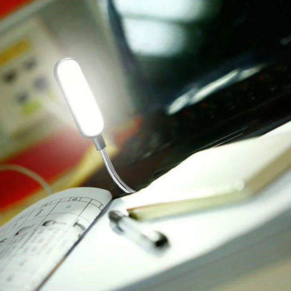 FlexiBeam USB LED Leselampe | Flexibler Schwanenhals | Wiederaufladbar & Energiesparend | Warm- & Kaltweiß | Für Laptop, PC & Powerbank