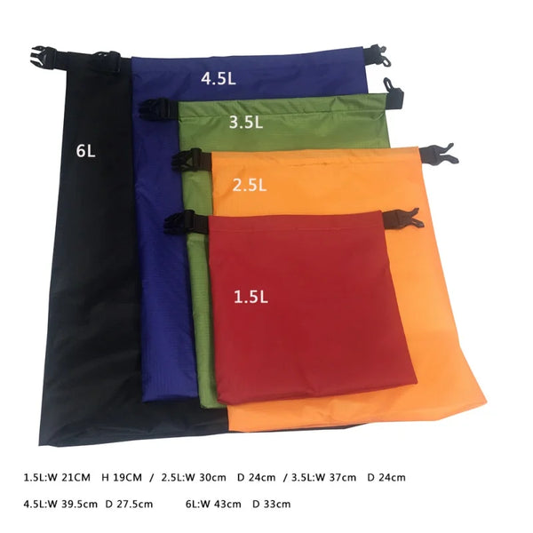 Dry Bag Set Sealon | Wasserdicht & Sanddicht | 5er-Set (1,5L–6L) | Für Reise, Strand & Outdoor
