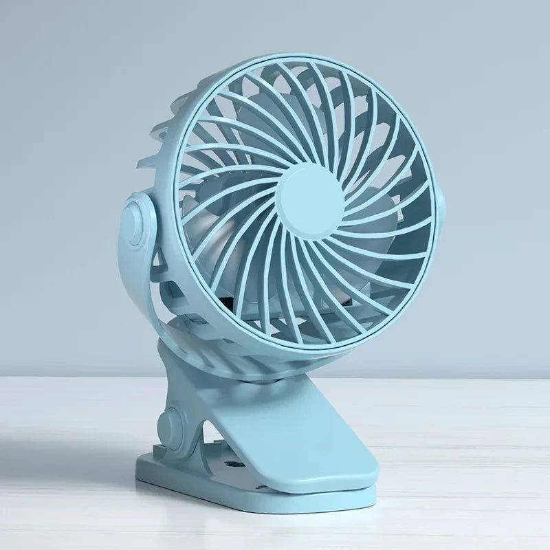 USB Clip-Ventilator FlexiCool | 360° drehbar | 3 Geschwindigkeiten & Nachtlicht | Tragbar & aufladbar | 12,5×11,5×9,5 cm