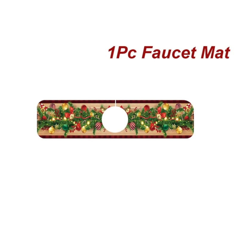 Weihnachts-Spülmatte Nordivelle | Saugfähig & Rutschfest | Waschbar | Festliche Weihnachtsdeko für Küche & Zuhause