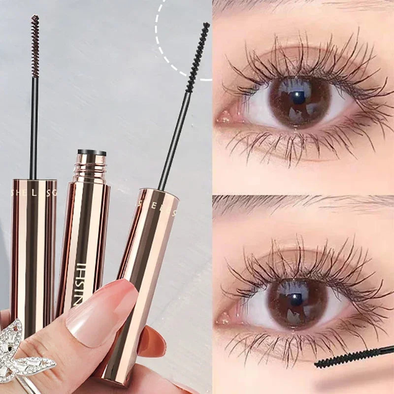 Seidenfaser-Mascara Linavelle LashLift | Ultra-Feine Bürste 2,5 mm | Wasserfest & Schnell Trocknend | Schwarz & Braun