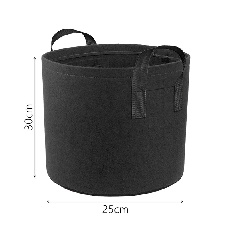 Growtura Pflanztasche 30×25 cm mit Griffen | 5 Gallonen | Atmungsaktiv & Wiederverwendbar | Für Gemüse, Kräuter & Balkonpflanzen