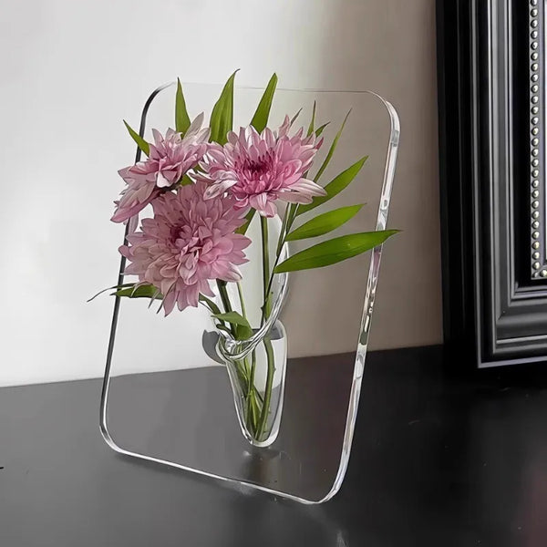 Bilderrahmen Vase Florava | Transparent & Vielseitig | Für Blumen & Fotos | 15x20 cm