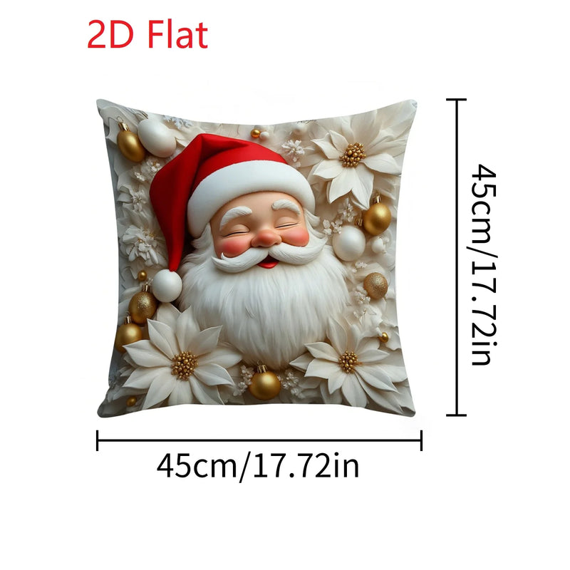 Nordzauber | Weihnachts-Kissenbezug | Weiß mit „Happy 2026“ Motiv | 45 × 45 cm | Festliche Deko für Sofa, Bett & Auto