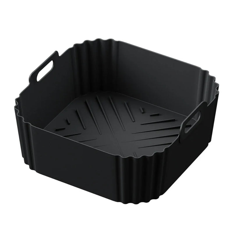 CrispEase | Silikon-Einsatz für Heißluftfritteusen | Wiederverwendbar & Antihaft | Ø 22,5 cm | Für 5–8 QT Modelle