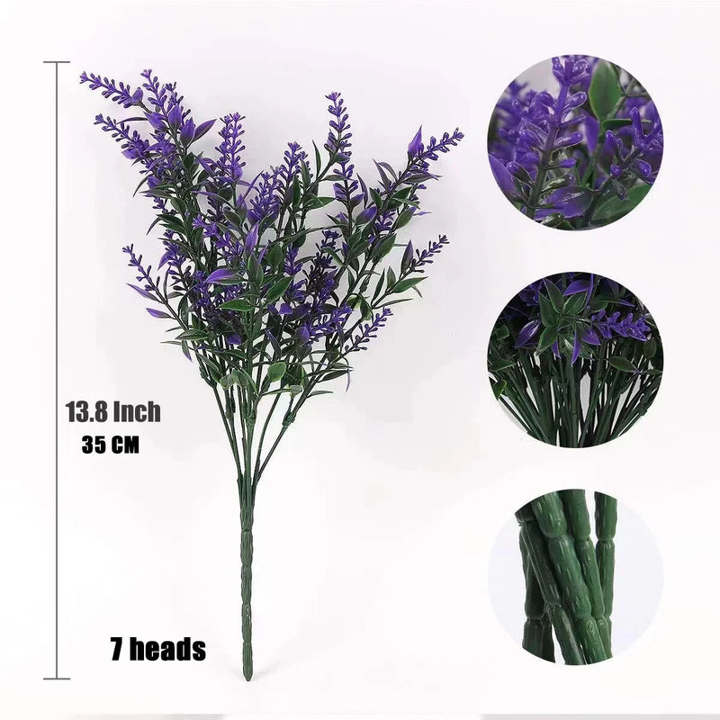 LAVÉON Künstlicher Lavendelstrauß | 5-zweigig | Realistische Blüten & Blätter | 38 cm Höhe | Für Wohnraum, Balkon & Garten