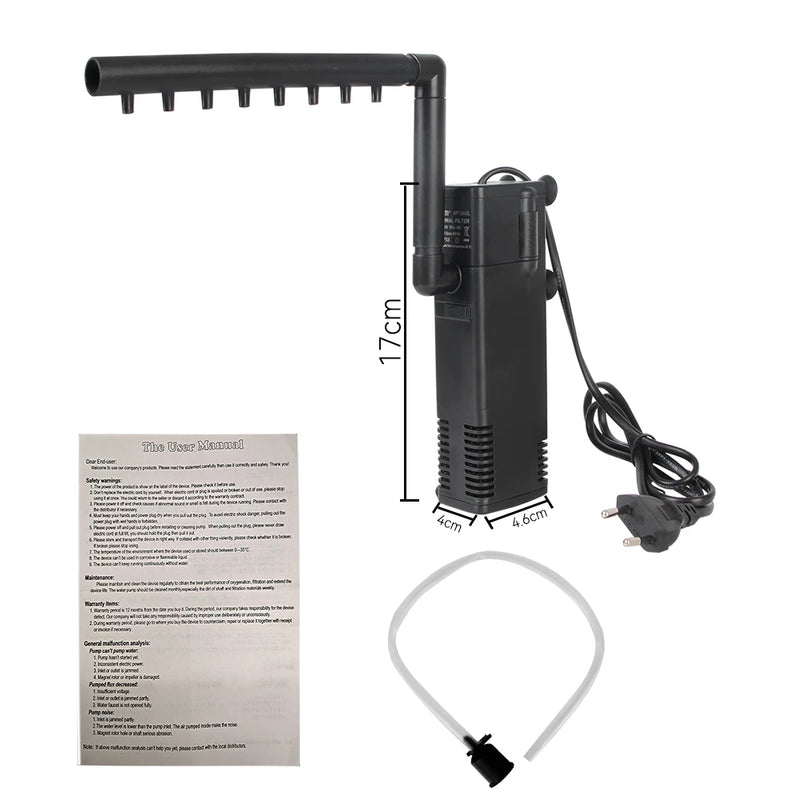 AquaThero Wasserfilterpumpe für Aquarien | Tauchsaugpumpe mit Filter & Sauerstoffzufuhr | Für Süß- & Salzwasser | EU-Stecker