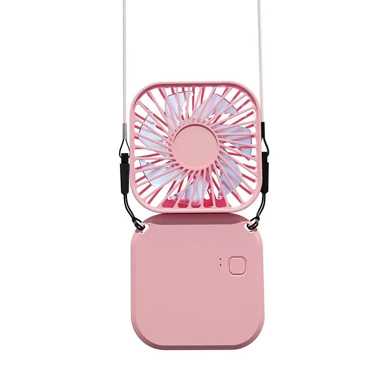 Mini-Ventilator AirFlip | 3-in-1 Hand-, Tisch- & Halsventilator | USB-Aufladung | Leise & Faltbar | 14,9×7×2 cm