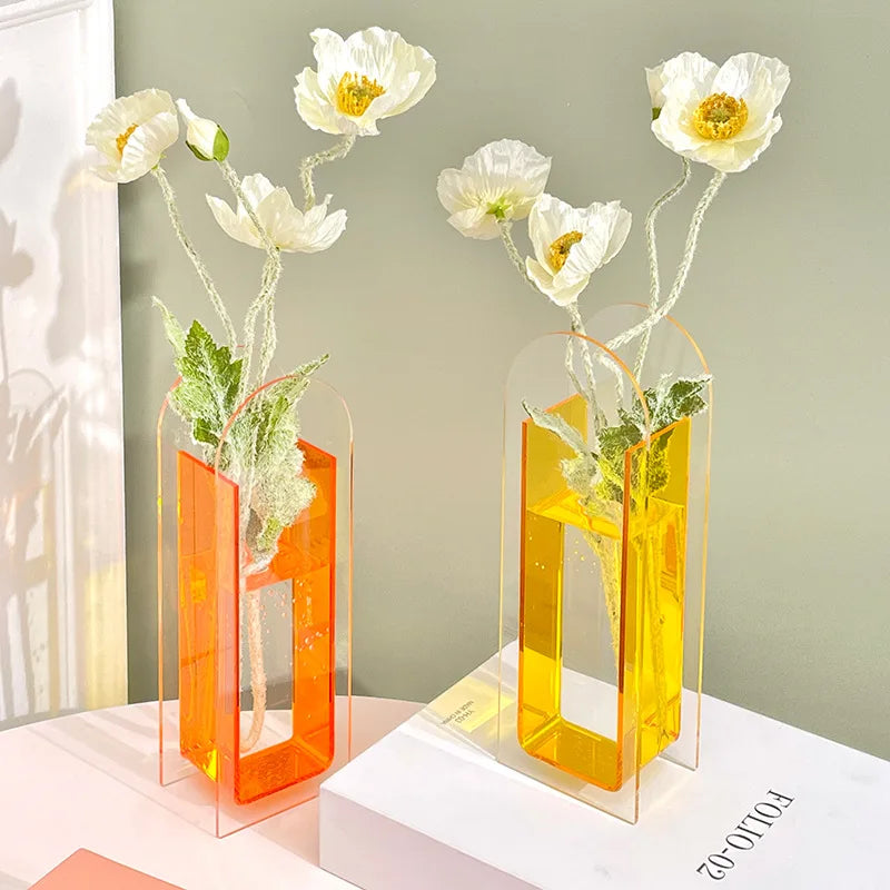 ClearElegance | Acryl Vase Transparent | Minimalistisches Deko-Element | Für Blumen & Hydrokultur