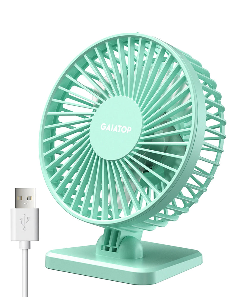 Brisano USB Tischventilator | 3 Geschwindigkeiten | Kompakt & Leise | Ideal für Büro, Auto & Reisen