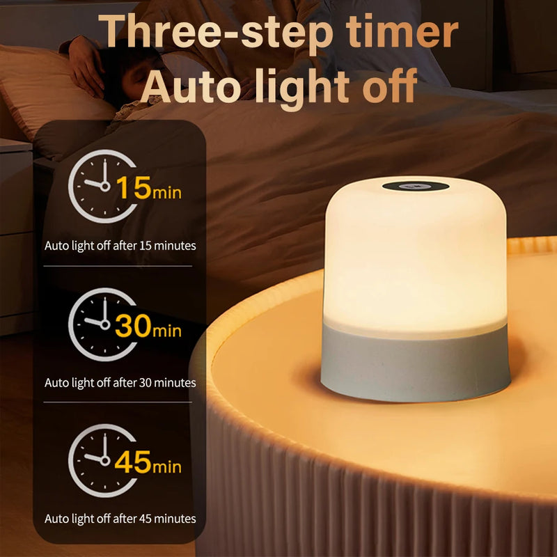 Nachttischlampe LumaGlow | 16 Farben RGB | Touch & Fernbedienung | Dimmbar & Wiederaufladbar