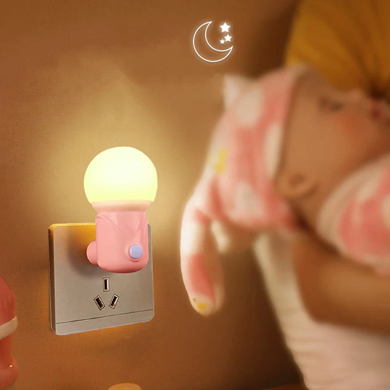 LumoEase LED-Nachtlicht mit EU-/US-Stecker | 2 Lichtfarben & Dimmfunktion | Augenschonend & Energiesparend | Für Schlafzimmer, Flur & Wohnzimmer