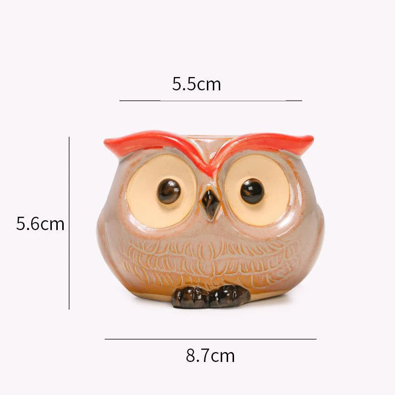 Owlivia | Keramik Eulen Blumentopf | Für Sukkulenten & Kakteen | Dekoration & Geschenkidee