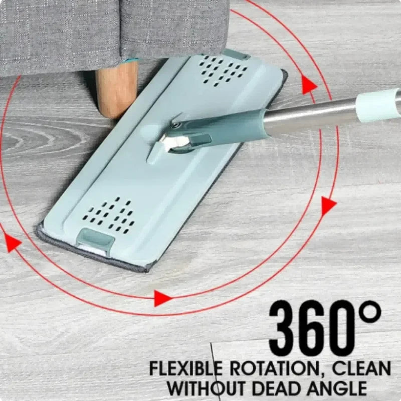 Wischmopp CleanGlide | Handsfree Auswringsystem | 360° Drehkopf | Für Nass- & Trockenreinigung