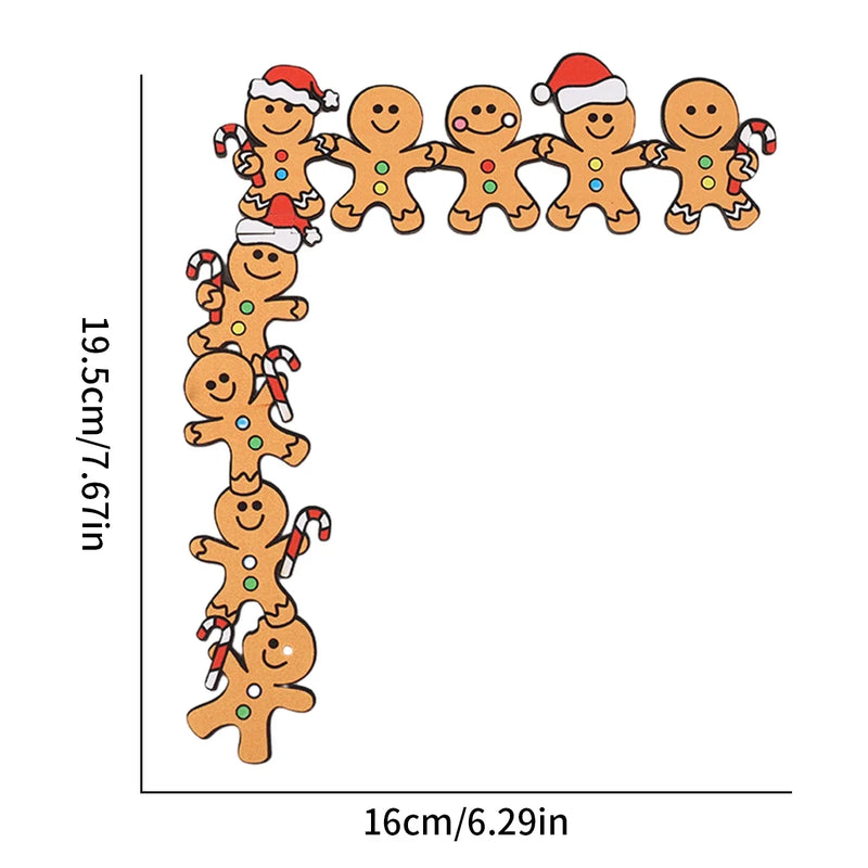 SweetJoy Holz Lebkuchenmann Türdeko | Mit Weihnachtsmütze & Zuckerstange | Weihnachtsdeko für Türrahmen & Wand