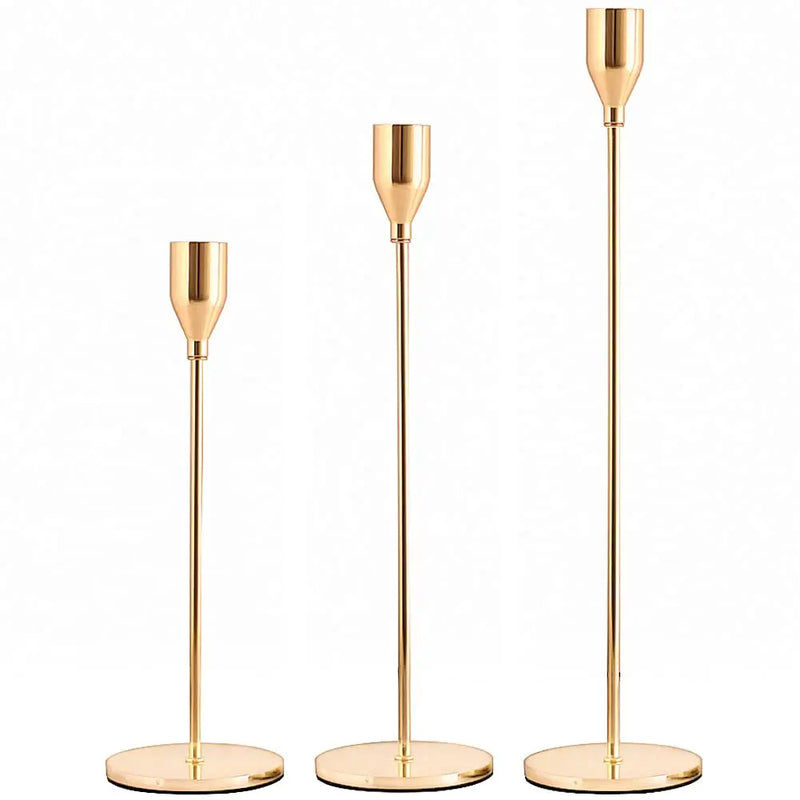 Luméa Kerzenhalter Set (3 Stück) | Europäisches Design | Metall | 24–34 cm