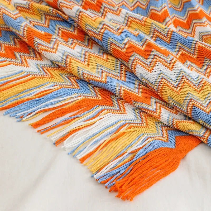 CasaLoom | Boho Decke mit Quasten | Rostrot | Weich & Leicht